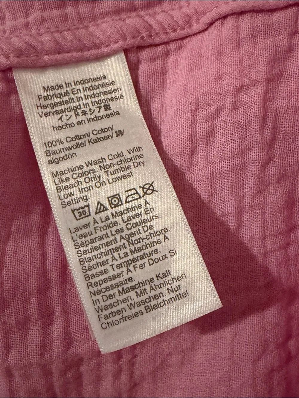 J Crew Womens 100% Cotton Gauze Button Up Shirt Size XL Pink Beach Resort Vacay